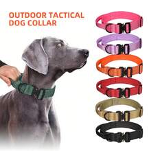 CP407 可调节战术狗项圈，适用于中大型犬 - 耐用尼龙，配有金属扣、D 形环和控制手柄 - 鲜艳的色彩，防爆，适合训练和散步 - 适合狗主人 - 非常适合户外活动和训练