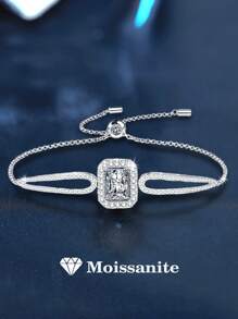 1 pièce Bracelet de tennis en argent sterling 925 luxueux de 1 carat avec coupe rayonnante en moissanite, convient pour le port quotidien des femmes, les fêtes, les vacances, la fête des mères, cadeau de bijoux pour l'anniversaire de mariage