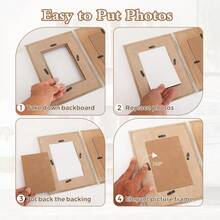 Triple Hinged 3 Picture Frame 4X6 Distressed Wooden Photo Frame For Tabletop Display Picture College Frame Holiday Christmas Home Decor - Trifold 5X7 White - View 3