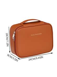 1 Peça Necessaire de Maquiagem Desmontável Multicamadas, Bolsa de Maquiagem de Couro Sintético à Prova d'Água de Grande Capacidade, Bolsa para Pincéis de Maquiagem Removível, Organizador Portátil de Viagem para Batom e Cosméticos, Adequado para Cosméticos e Artigos de Higiene Pessoal Durante a Viagem