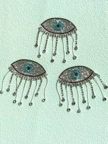 1/2/3/5 Pieces Of Optional Rhinestone Fringe Eye Patches, Stickers, Ironing And Pressing, DIY Clothing Decorations, Suitable For Wedding Dresses, Dresses, Jackets, Jeans, T-Shirts, Backpacks, Shoes, Hats, And Home Decor, Handmade Shiny Rhinestones, Can Be Ironed/Sewn - Multicolor - View 14