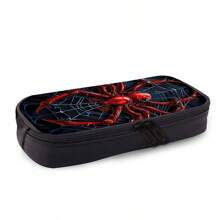 Red Spider Printed Backpack Three Pieces Set (Single-Layer Backpack + Shoulder Strap Round Lunch Bag + Single-Layer Pencil Bag) Pencil Case