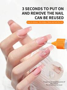 RS NAIL Removedor de uñas con jeringa RSNAIL, fácil y rápido de usar para uñas postizas, uñas falsas, puntas de uñas y adhesivo (no para esmalte en gel), 15ml portátil y amigable para viajes, precisión y sin desperdicio, seguro para uñas naturales y uñas postizas