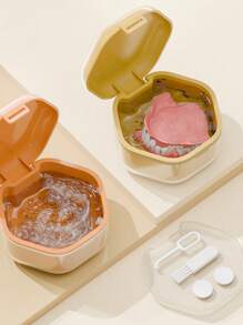 Tooth Socket Storage Box, Holder, Denture Box, Invisible Tooth Socket Cleaning Box, Portable Sealed Soaking Tooth Cleaning Box