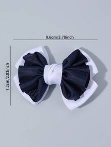 2 件装开斋节黑白蝴蝶结发夹，鳄鱼皮织物发夹，蝴蝶结，优雅发饰，适合女孩毕业礼物