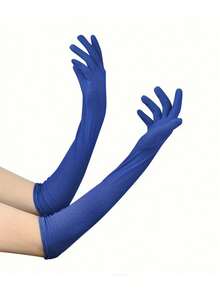 D EXCEED 1Pair Long Black Opera Gloves For Women, 1920s Satin Stretchy Elbow Length Party Gloves Costumes Bridal Costume Party Makeup Party Halloween - Multicolor - View 20