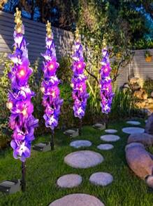 1/2 peças Lâmpada Solar de Jacinto Outdoor, Lamp para Jardim, Gramado, Corredor, Villa, Paisagem, Atmosfera da Equipe, Lâmpada de Flores, Iluminação Externa, para Jardim, Quarto, Festa, Sala de Estar, Acessórios, Quarto, Camping, Casa, Cortinas, Casamento, Parede, Varanda, Cama, Cerca do Jardim, Decoração Fofa de Casa