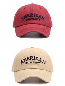 2pcs Ball Cap, New Letter Embroidery Baseball Cap, Fashionable American Style Casual Adjustable Breathable Visor Hat, Suitable For Outdoor Sports, Travel, Sun Protection, Unisex, Daily Use - 2pcs - View 11