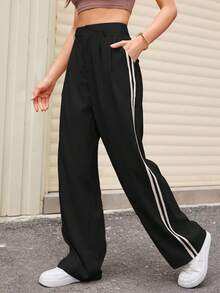 Women's Pants/Women's Casual Pants/Fashion/Hot. Carnival 2025. Anita Carnival. Pants, High Waisted, With Pockets, Romantic Fabric, Bell Bottoms, Wide Leg, Sweatpants, Women's High Waisted Jeans, Lycra Cotton Polyester Spandex, Women's Black Premium High Waisted Wide Leg Pants, Black Lycra Spandex Twill Pants, Premium High Waist Slim Fit, Women's Pants, Tailored, Jogger Pants, Linen, Women's Wide Leg Pants, Exposed Navel, Women's Lycra Spandex, Wide Leg Pants, Duna Fashion Buttons, Duna High Waisted Dress Pants, Stretch Zipper And Buttons, Unlined, Women's High Waisted Pants With Pockets, Super Stylish, Modal, Elegant, Formal, Blogger, Hip Lift, Super Wearable, Colorful - 黑色 - 查看 3