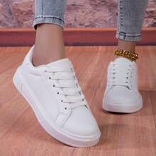 Men's Casual Sneakers, Classic White Shoes, Versatile Sports Shoes, Outdoor Walking Shoes, Couple Styles, Size 36-45, White Skate Shoes, Plus Size