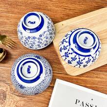 3pcs- Rice Bowls Set - Vibrant Underglaze Color, Creative Ceramic, Small Soup Bowl, 4.5 Inch Diameter, Tableware, Household Essentials, Microwave And Dishwasher Safe, Easy To Clean