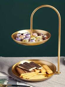 2 Tiered Serving Stand, Metal Cupcake Stand - Modern Classic Solid Color Dessert Tower For Parties, Weddings, Home Decor Sturdy Durable Wedding Buffet Server Elegant Server Design Cupcake Display Stand Gold Cake Stand Dessert Stands For Tea Party Wedding Buffet Server - 彩色 - 查看 10