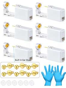 Ear Piercing Kit,Disposable Ear Piercing Gun With Built In 3mm Golden Ear Stud For Women,At Home Self Ear Piercer Kit - White - View 13