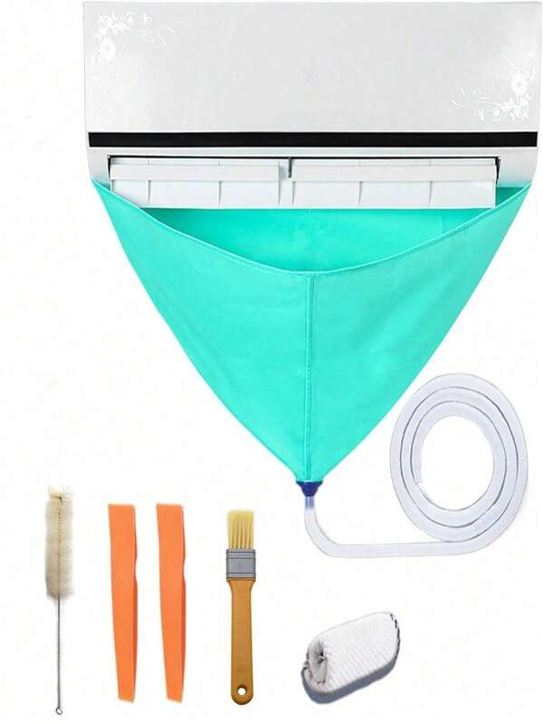 Multifunktions-Klimaanlagenreinigungsset mit Klimaanlagentasche und Ablaufschlauch - ohne Strom, wiederverwendbar, wasserdicht und auslaufsicher Wartungsreinigungstasche - ideal zum Reinigen von Klimaanlagen, Zubehör für Zuhause, Hotel, Werkstatt