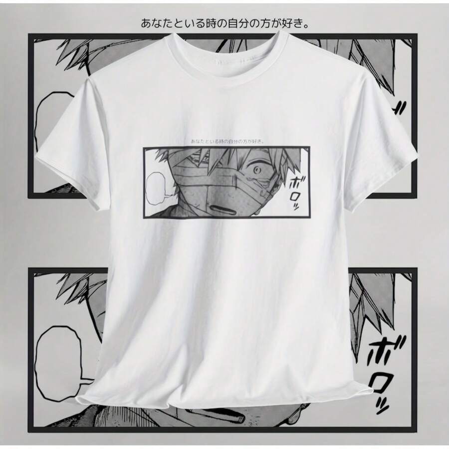Ropa De Calle De Anime MHA Bakugo Katsuki, Camia Gráfica De Estilo Onés Y2K, Mercancía Para Fanáticos De  BK Para Amantes Del Manga - White - View 1
