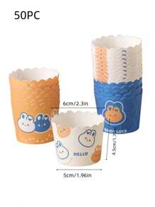 50-Pack Cupcake Liners - Heat Resistant (180°C), Oil And Water Resistant | Coated Paper