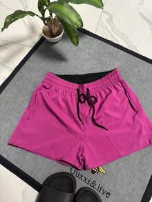 Short Feminino Tactel com Elastano para Praia Piscina Treino e Academia  Simples  Casual    Cordão