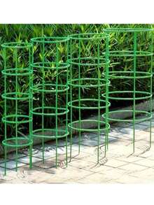 36PCS (6 Tiers), Planter Stackable Plant Stand, Splicable Flower Bracket Support Circle Support Rods, Plant Planter Balcony Branches Climbing Rattan Stand - Green - View 2