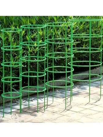 36PCS (6 Tiers), Planter Stackable Plant Stand, Splicable Flower Bracket Support Circle Support Rods, Plant Planter Balcony Branches Climbing Rattan Stand