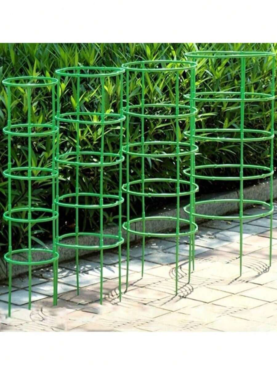 36PCS (6 Tiers), Planter Stackable Plant Stand, Splicable Flower Bracket Support Circle Support Rods, Plant Planter Balcony Branches Climbing Rattan Stand