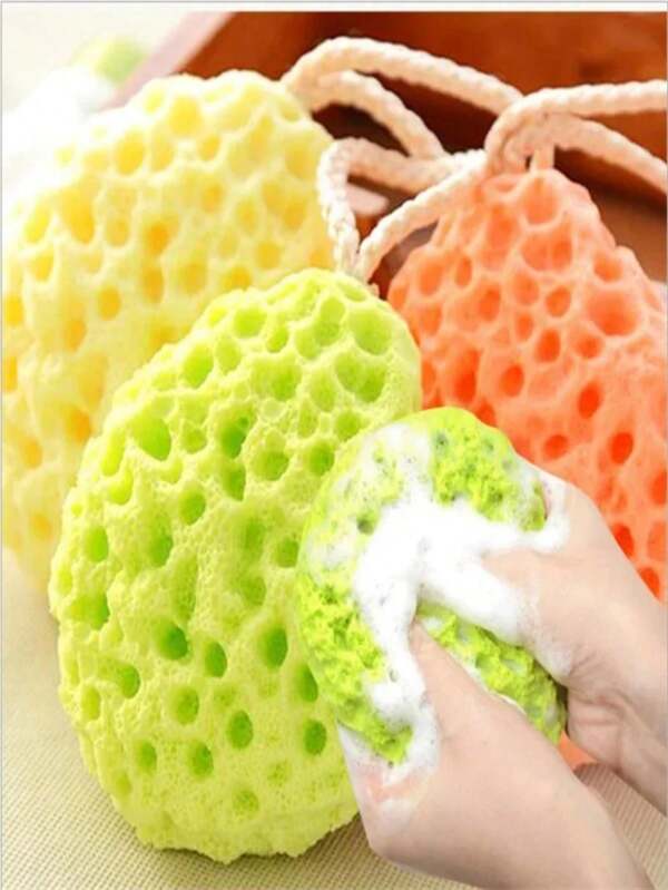 Comfortable Honeycomb Bath Ball, Shower Ball That Does Not Fall Off, Soft Bath Sponge, Bath Ball, Body Cleanser, Exfoliating Towel, Bathroom Accessories Back To School