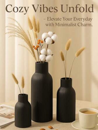 Minimalistisk svart dekorativ vas, modern heminredning, lämplig för vardagsrum, sovrum, matbord, mors dag-present, examenspresent, bröllopsdekoration, sommarhemsuppfräschningsvas i glas