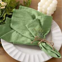 12pcs Handmade Fabric Napkins, With Rolled Edges, Exquisite Handloom Fabric Napkins, Suitable For Dinners, Parties, Weddings, Etc.