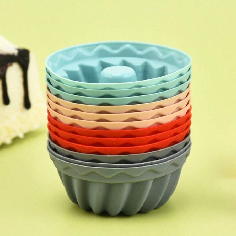 12 moldes de silicona para pasteles, moldes para hacer pasteles, pudines y gelatinas, herramientas de repostería DIY, mini moldes para hacer pasteles de tubo acanalado - Herramientas de repostería y utensilios de cocina, desmoldado fácil de la cocina, en forma de calabaza, adecuado para pasteles esponjosos de tubo - Herramientas de repostería y artículos esenciales de cocina, excelente para regalar y fácil de limpiar - Navidad (colores aleatorios), regalos de Halloween - color aleatorio - Ver 1