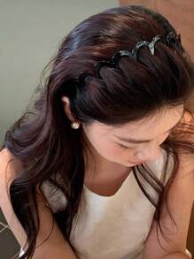 3 Stücke Stirnband mit gewellten Zähnen und Krone, modisches, druckfreies Stirnband für Männer und Frauen, nützlich zum Schminken, Gesichtswaschen und Haarstyling