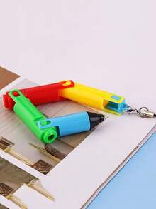 1pc Foldable Ballpoint Pen, Creative Transforming Pen For Students, Stationery Back To School - Multicolor - View 5