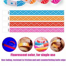 100/400pcs New Striped Paper Wristbands, Fluorescent Color Wristbands With 6-Digit Serial Number, Lightweight Event And Party Accessory For Clubs, Concerts, Festivals, Assorted Colors Disposable Wristbands, Enhance And Style For Christmas, Halloween, Weddings, Mother's Day, Etc.