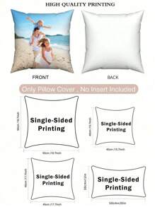 Customized Photo Printing DIY Pillowcase With 1pc, Personalized Single-Sided Printing Pillowcase, Suitable For Families, Children, Pets, And Friends. Very Suitable For Weddings, Holidays, Gatherings, Mother's Day, Father's Day, Thanksgiving, Living Room Sofas, Bedroom Decorative Cushion Covers, Universal Pillowcase Soft Customization, Unique And Personalized Ideal Gifts