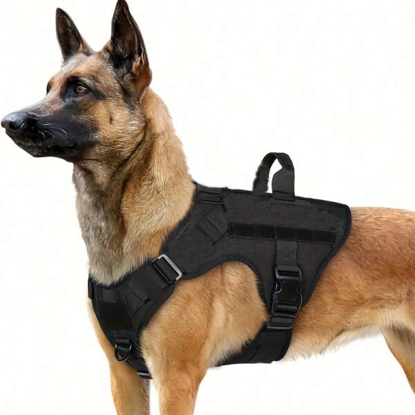 Dingke Hundegeschirr für mittelgroße/große Hunde, mit Griff für große und schwere Haustiere, verstellbar, Outdoor-Hundegeschirr mit Leine