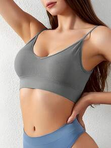 4pcs/Set Women Seamless Striped Camisole Racerback Padded Push Up Bras, Comfortable & Sexy Lingerie - Multicolor - View 9