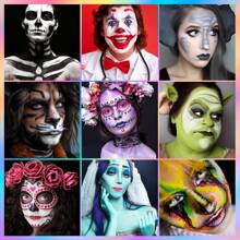 Pinturas corporales UCANBE de 18 colores con pintura facial grande blanca, negra y UV: pintura facial activada por agua para Halloween, maquillaje de teatro, maquillaje de carnaval, maquillaje de fiesta y escenario.