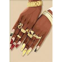 1pc Unframed/Framed Wall Art Poster, Popular Modern Canvas Poster Art Print, Wall Art, Braided Hair, African American Bedroom Home Decor - Multicolor - View 49