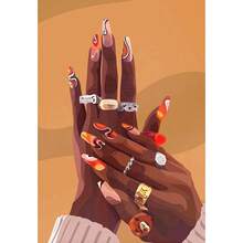 1pc Unframed/Framed Wall Art Poster, Popular Modern Canvas Poster Art Print, Wall Art, Braided Hair, African American Bedroom Home Decor - Multicolor - View 14