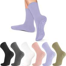 Women's Yoga Socks, Solid Color Midsole Anti Slip Grip Yoga Pilates Ballet Socks
