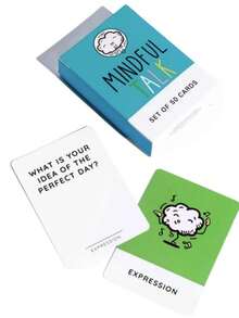 正念学院 - 儿童正念游戏：儿童与家长正念对话卡 - 促进真诚而有意义的对话 - 有助于理解情绪、提高沟通技巧并激发深思熟虑的讨论 - 藍色 - 查看 11