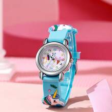 1pc Children's Fashion Unicorn Pattern Quartz Watch For Teenager, Suitable As Gift For Kids - Tells Time - Multicolor - View 9