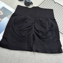 Women'S High-Waist Slim-Fit Yoga Shorts - Stretchy & Comfy Activewear In Solid Black, Nylon/Elastane Blend, Machine Washable For All-Season Workouts, Fitness & Yoga Pants - Black - View 3