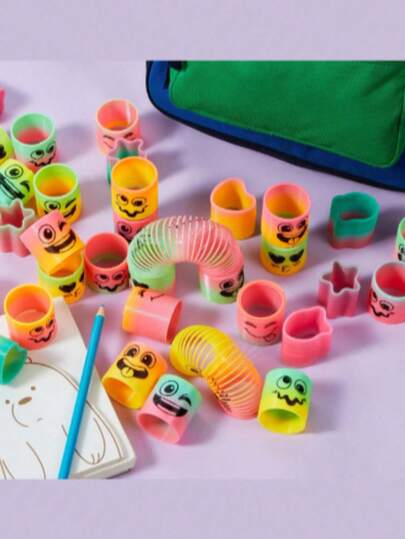 Syncfun 5pcs/10pcs/20pcs Spring Rainbow Party Mini Plastic Coil Toys, Stress Relief Coil Mini Spring Bulk Toys, Party Favors