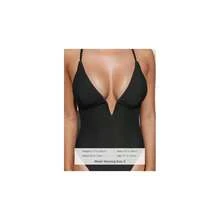 Traje de baño de una pieza para mujer con cuello en V profundo, espalda cruzada y tirantes ajustables - Negro - Ver 4