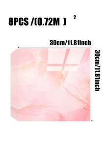 8 片 11.81 英寸 *11.81 英寸 0.7 平方米粉色大理石图案陶瓷墙砖，防水防潮墙面覆盖，3D 自粘壁纸适用于浴室装修房间装饰家居装饰墙面装饰浴室装饰墙纸壁纸厨房 - 粉色 - 查看 6