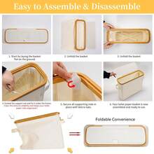 1 قطعة سلة تخزين من البامبو عالية الجودة ذات طراز بوهيمي مستطيلة الشكل بأقسام متعددة لتخزين مستلزمات الحمام، مناسبة لأنواع مختلفة من الغرف، سلة تخزين متعددة الوظائف للحمام والتخزين