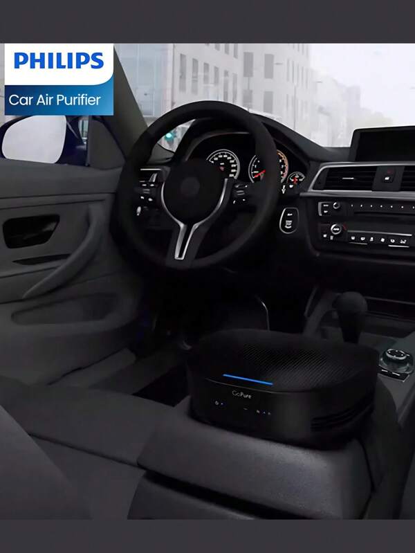 PHILIPS Philips Car Air Purifier PHPGP5301 360° Comprehensive Purification Advanced Filtration Capability HESAMax Technology Efficient Bacteria Elimination Convenience With USB Power Supply