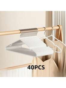 10/20/30/40件成人非不锈钢豪华静音衣架，家用晾衣架，奢华柔和色，无角度悬挂，防弯曲涂层晾衣架