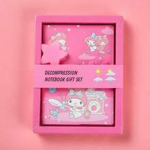 Sanrio 1pc Sanrio Cute Stress Relief Notebook, Creative Diary Journal Gift For Students, Stationery School Supplies,Back To School