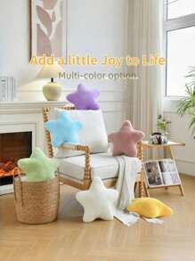Star Plush Seat Cushion Throw Pillow, Cute Decorative Pillow, Suitable As Mother's Day Or Valentine's Day Gift, Bedroom Decor