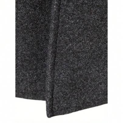 Local Warehouse-  Gray, Non-Stretch Fabric, Perfect For Fall And Winter Men'S Stylish Mid-Length Trench Coat - Casual Warm Double-Breasted Windbreaker